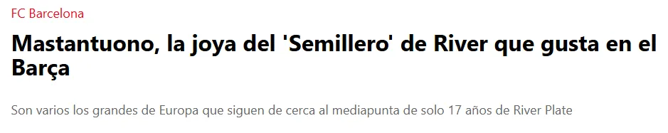 Mastantuono ya da de qué hablar en España