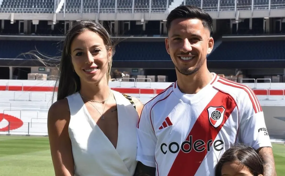 La emoción de la mujer de Driussi por su primer gol en River.