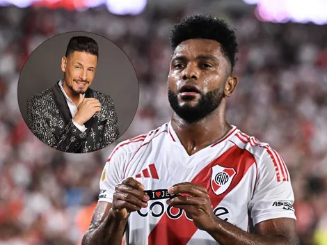 En la previa del Superclásico, Borja le regaló su camiseta a un cantante argentino