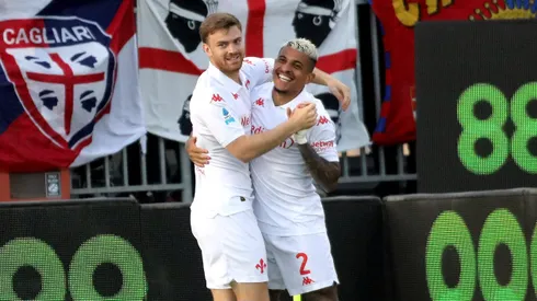 Lucas Beltrán festeja su gol en Fiorentina vs. Cagliari.