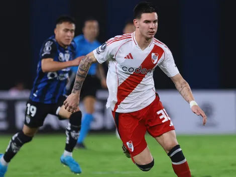 No se vio: Mastantuono le regaló su camiseta a un hincha de Ind. del Valle