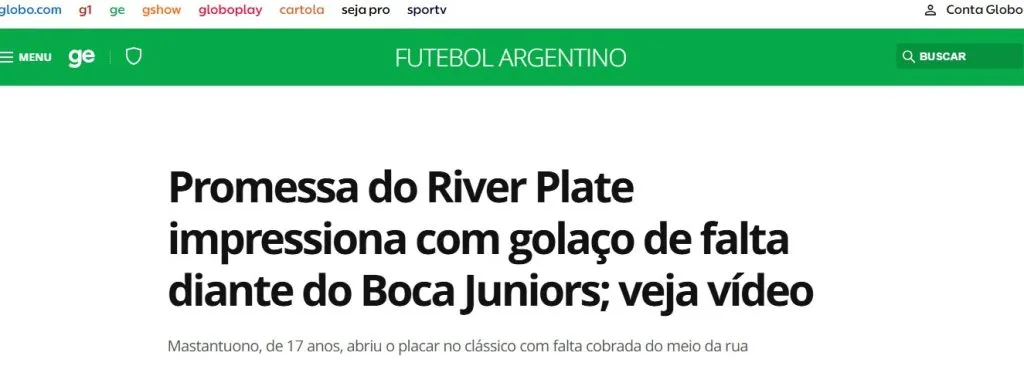 La portada de Globo de Brasil.