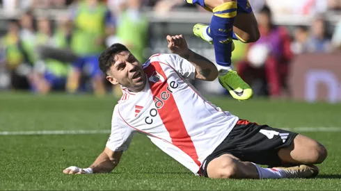 Se confirmó la lesión que sufrió Montiel contra Boca (Foto: Diego Haliasz / LPM).