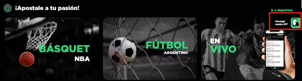 Captura realizada desde la web de Bplay