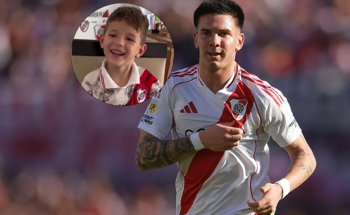 Mastantuono y un gesto espectacular con un hincha.