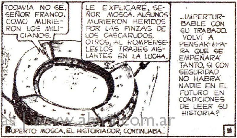 La imagen del Monumental completo en la historieta. (AHIRA)