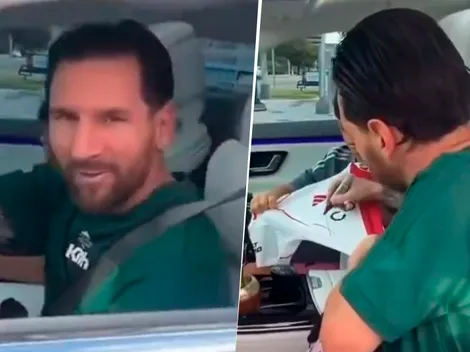 VIDEO | Messi firmó una camiseta de River y un detalle se hizo viral