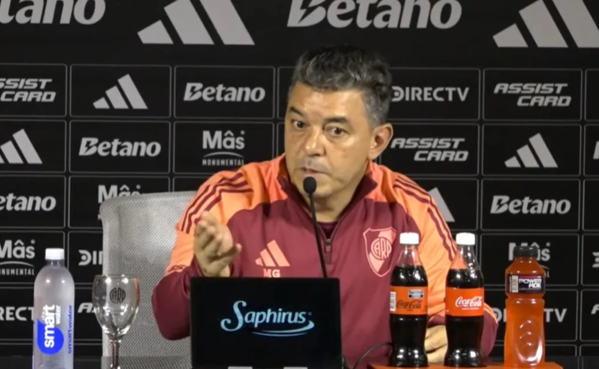 Marcelo Gallardo en conferencia de prensa.