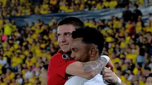 Borja y Mastantuono en Barcelona SC vs River por Copa Libertadores.