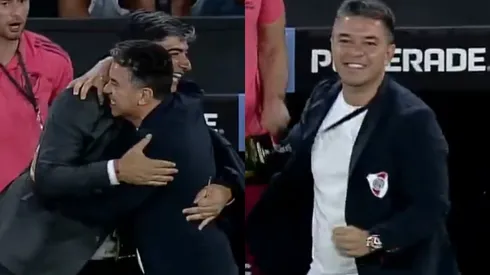 Gallardo celebró con todo el gol de Borja.