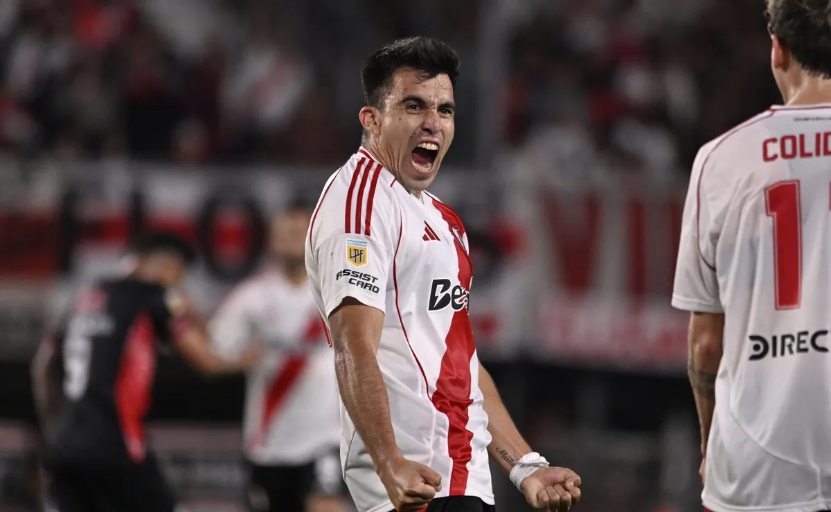 Acuña, uno de los goleadores ante Barracas. Foto: LPM / Diego Haliasz.