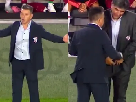 No se vio: la particular reacción de Gallardo al gol de Acuña vs. Barracas