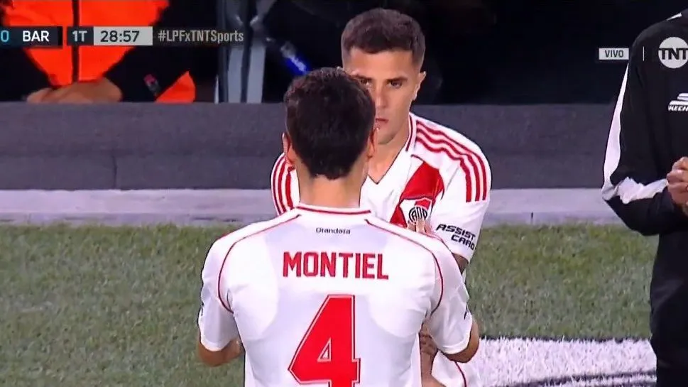 Montiel, reemplazado por lesión.