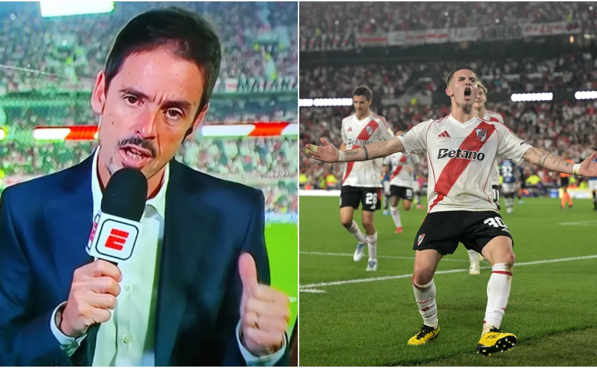 Mariano Closs, a los pies de Franco Mastantuono.