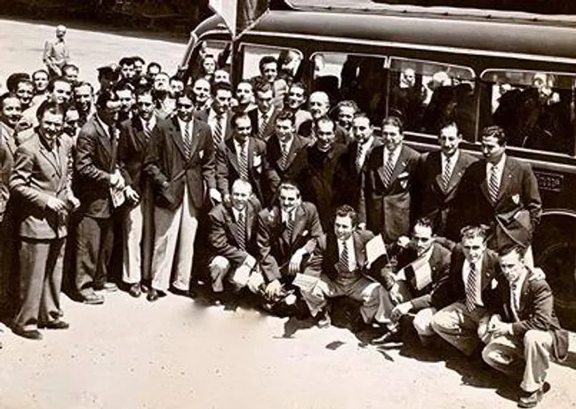 La delegación de River que viajó a Italia para el amistoso vs. Torino. (Prensa River)