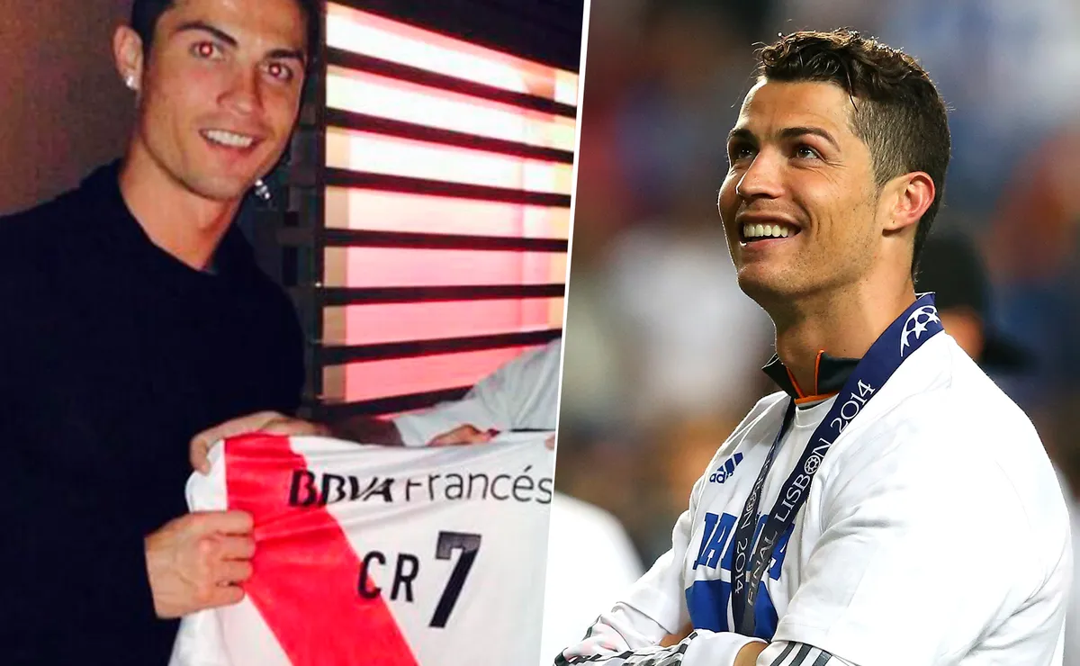 Cristiano Ronaldo posó con la casaca de River allá por 2014.