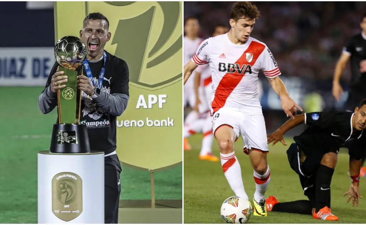 Sergio Aquino vs River como jugador y próximamente como DT de Libertad de Paraguay.