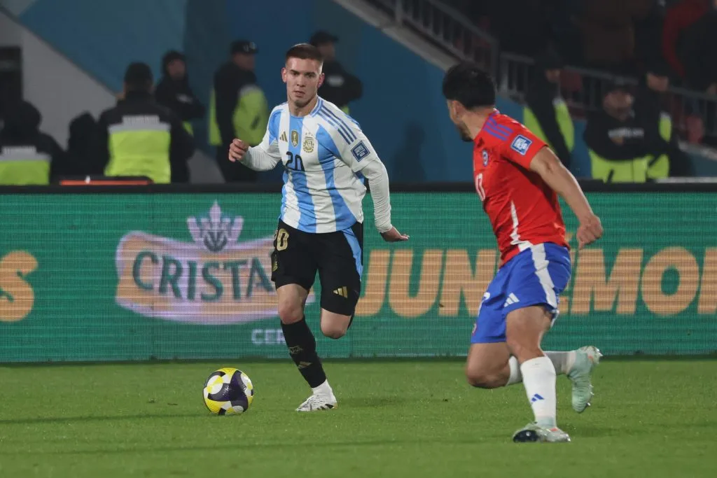 Mastantuono tuvo su debut con Chile. (Getty)
