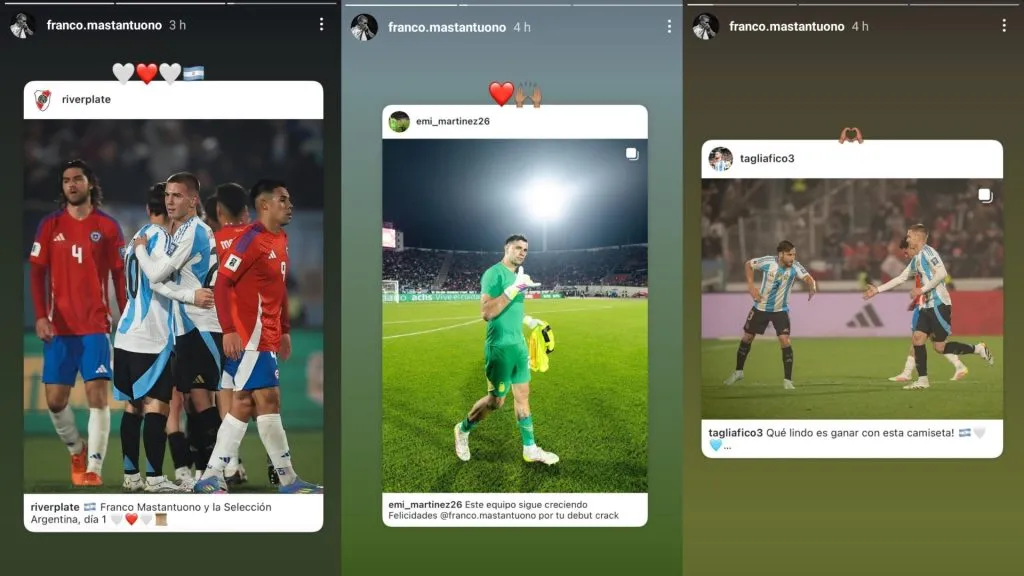 Mastantuono, en Instagram.