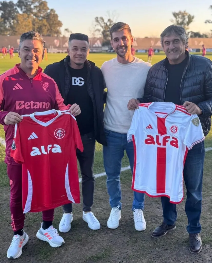 D’Alessandro, junto a Gallardo y Francescoli (Foto: Pasión Monumental).