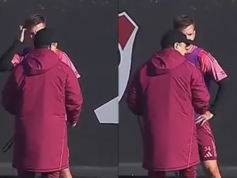 No se vio: la extensa charla de Gallardo con un volante en la práctica