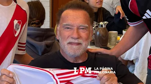 Se hizo viral: la foto de Schwarzenegger con la camiseta de River en el Mundial de Clubes