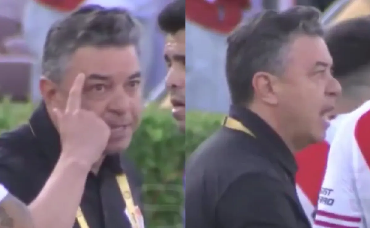 Los gestos de Gallardo con los jugadores.