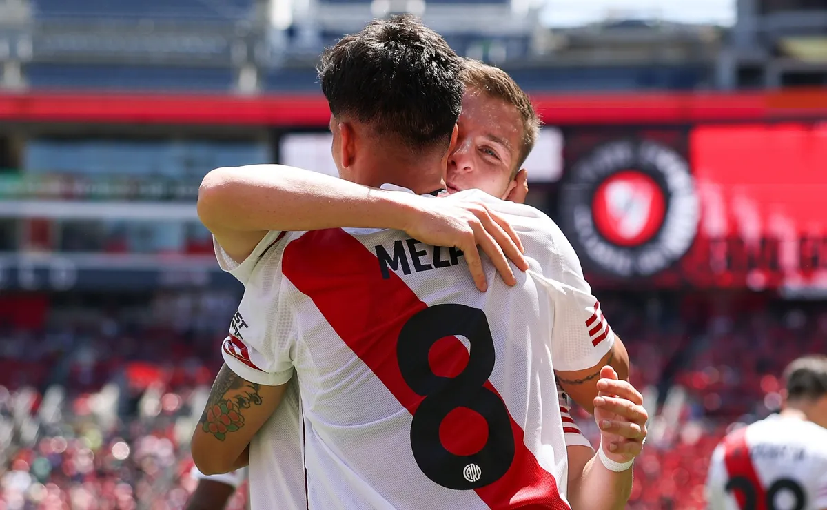 Los jugadores de River Plate, a puro festejo.