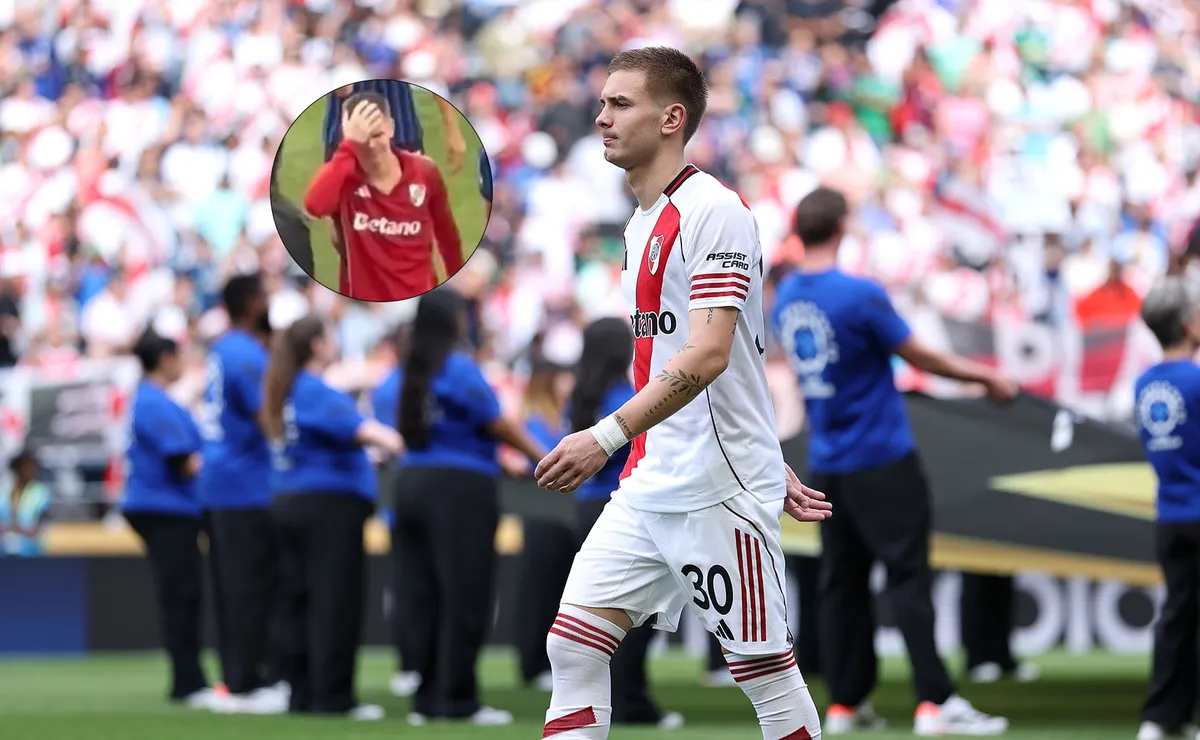 Mastantuono dejó la cancha llorando.