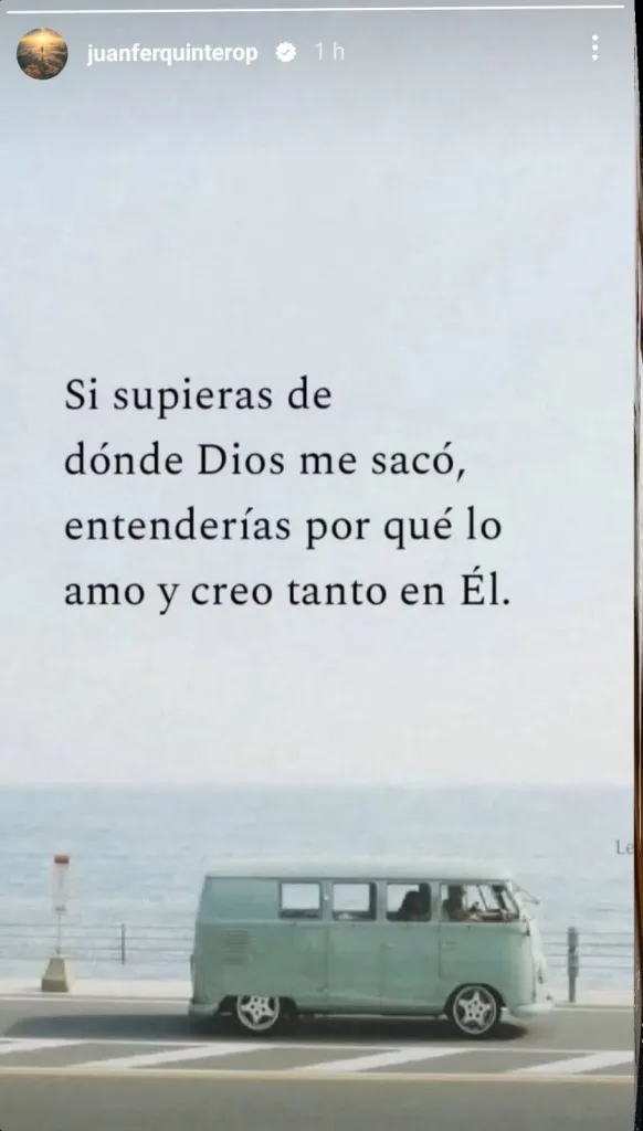 La nueva historia de Juanfer en Instagram en medio de su vuelta a River.