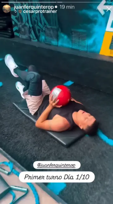 Juanfer se entrena por su cuenta.