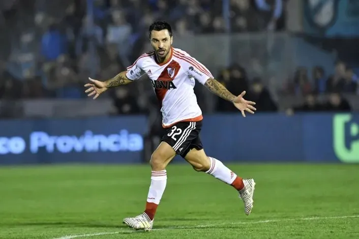 Scocco marcó el gol de River ante Temperley en 2017.