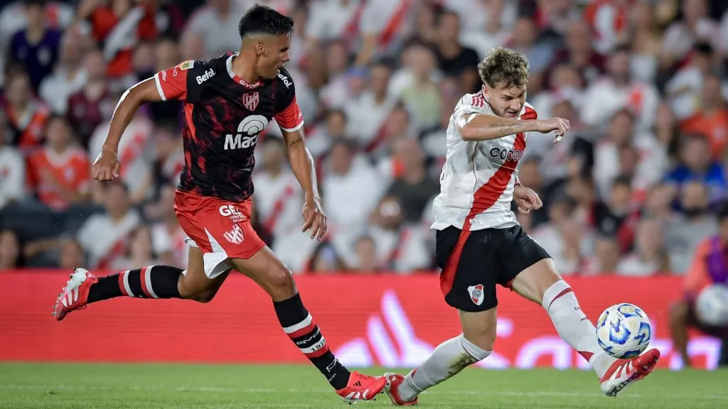 En el último antecedente, River le ganó a Instituto por 1-0 con gol de Montiel sobre el final. (Getty Images)