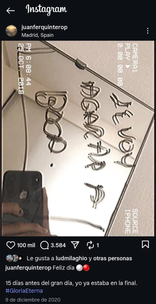 La historia de la foto en el espejo de Juanfer.