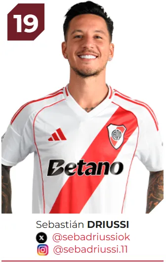 River confirma que ahora Driussi llevará la camiseta #19.
