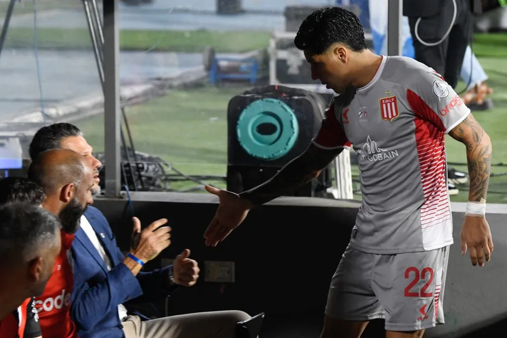 Enzo Pérez y su reencuentro con Demichelis. (Getty)