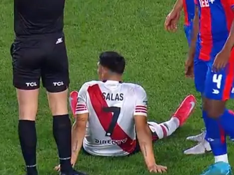 Alarma en River: Maxi Salas salió lesionado ante San Lorenzo