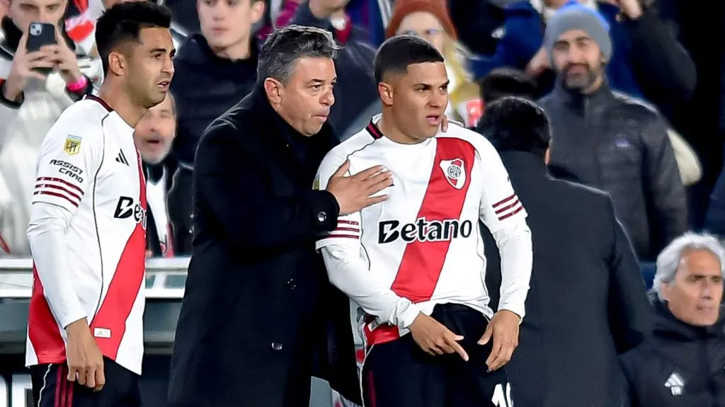 Juanfer hizo su debut en River anoche ante San Lorenzo. Foto: Getty.