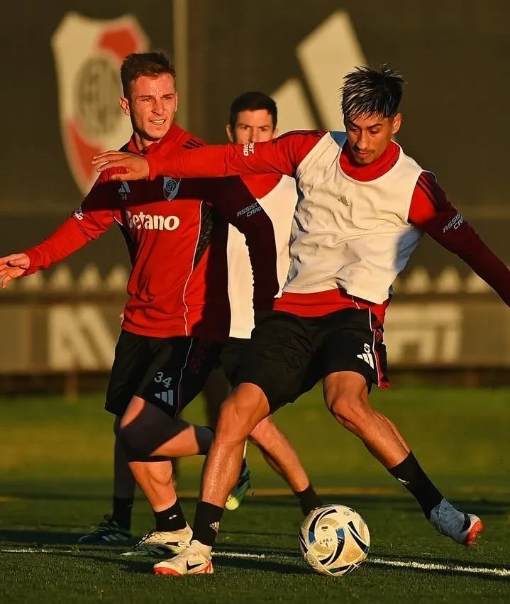 Juan Portillo, en el entrenamiento de River.