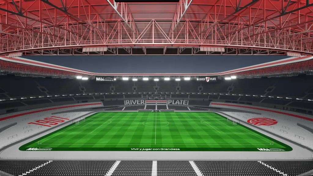 Imagen ilustrativa sobre cómo podría quedar el Monumental con techo
