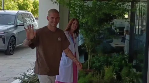 Franco Mastantuno en la revisión médica en Madrid.