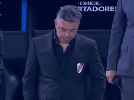 Enojado y disconforme: el gesto de Gallardo ante el pésimo primer tiempo de River