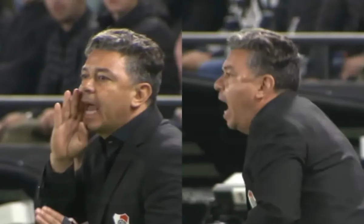 Gallardo, desaforado en el primer tiempo de River vs. Libertad.