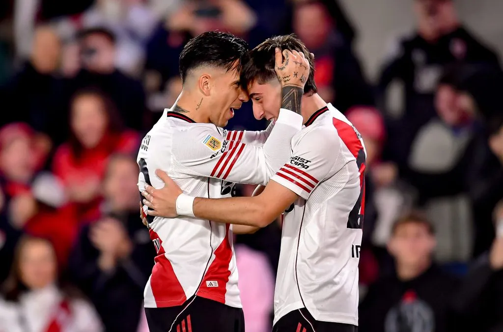 Driussi festeja el primero de River. (Getty)