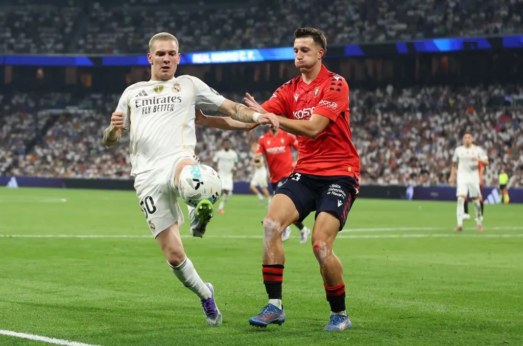 Mastantuono jugó 23 minutos ante Osasuna.