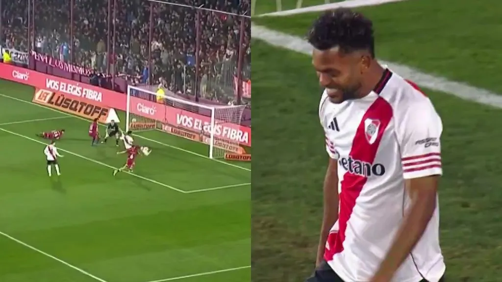 Borja se erró el primero de la noche ante Lanús de manera insólita.