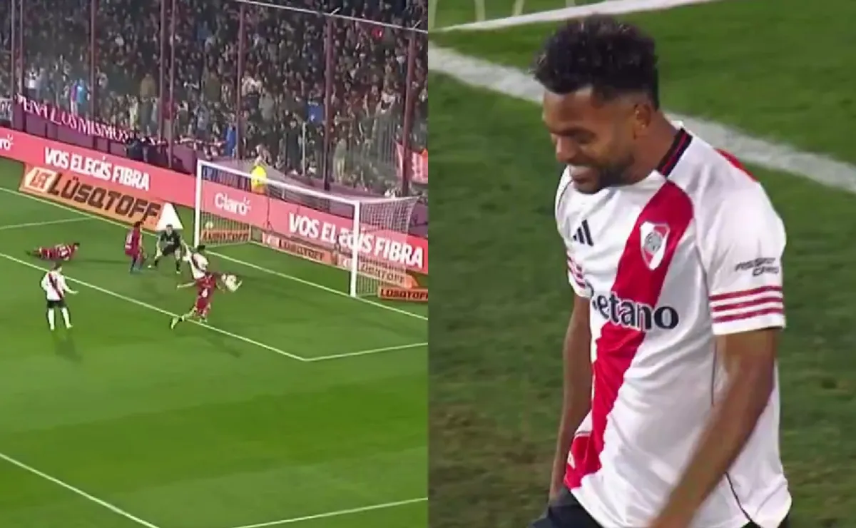 Borja se erró el primero de la noche ante Lanús de manera insólita.