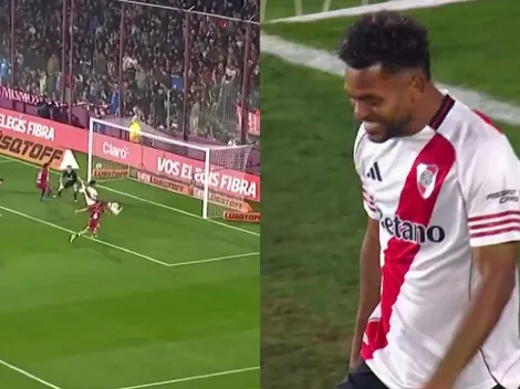 VIDEO: el insólito gol errado de Miguel Borja vs. Lanús