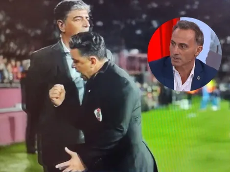 El empujón de Gallardo a Biscay tras el empate con Lanús y el comentario que hizo Diego Latorre