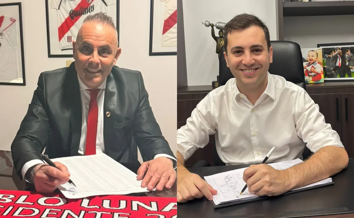 Los cinco candidatos en River.